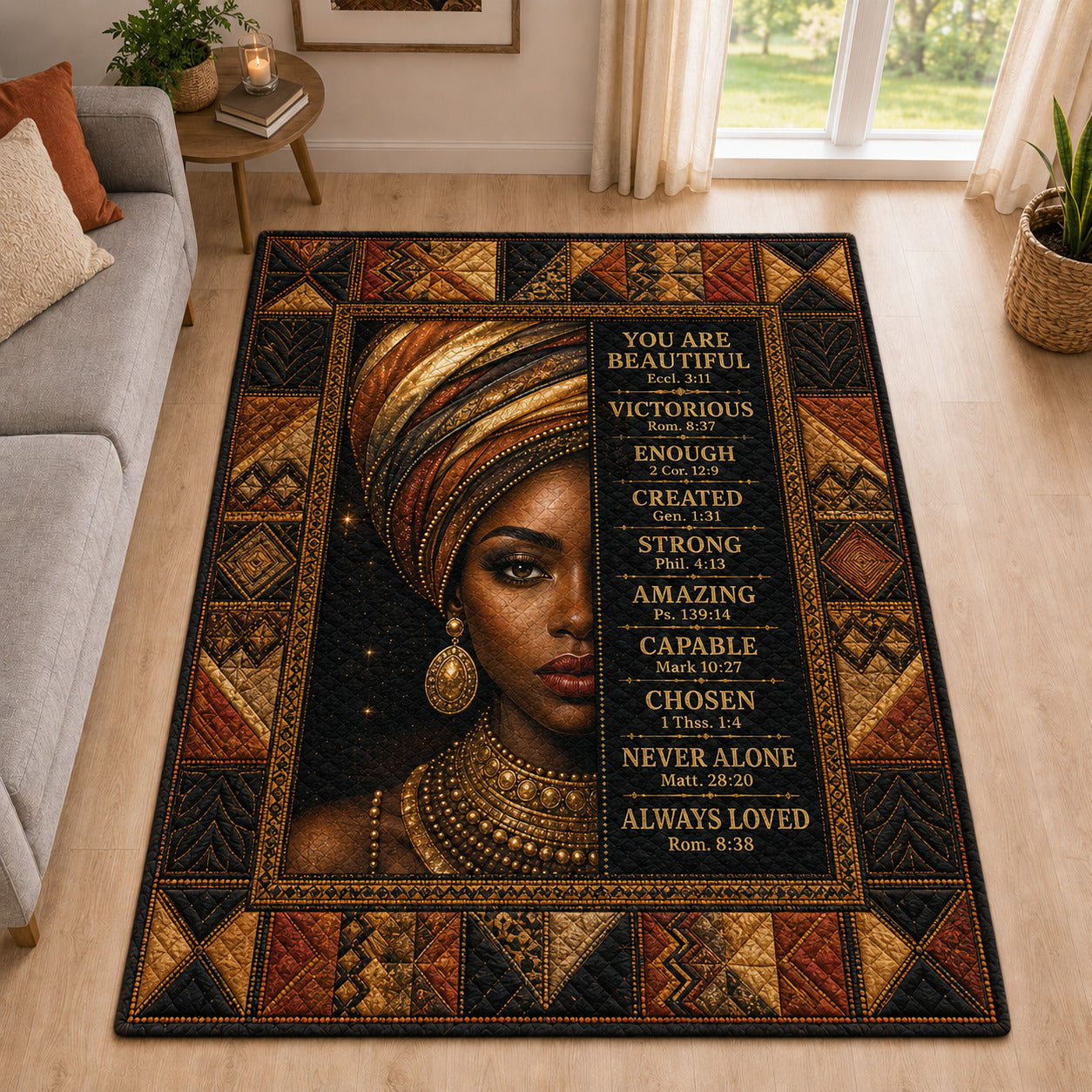 Black Queen Area Rug - Non-Slip Washable 3D Print Rug for Living Room & BedroomTVC2108429