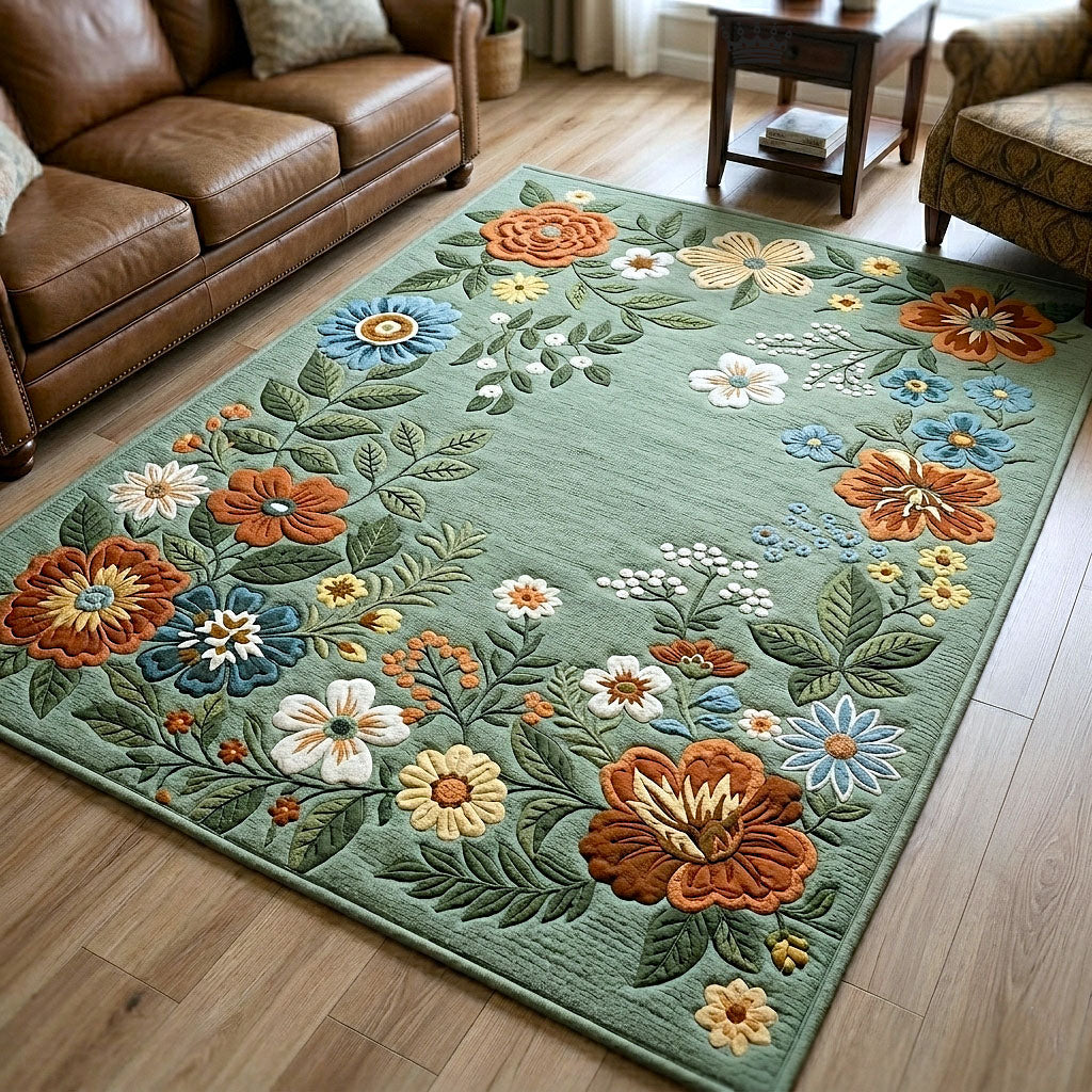 Bloom Garden Area Rug - Non-Slip Washable 3D Print Rug for Living Room & BedroomTVC2108429