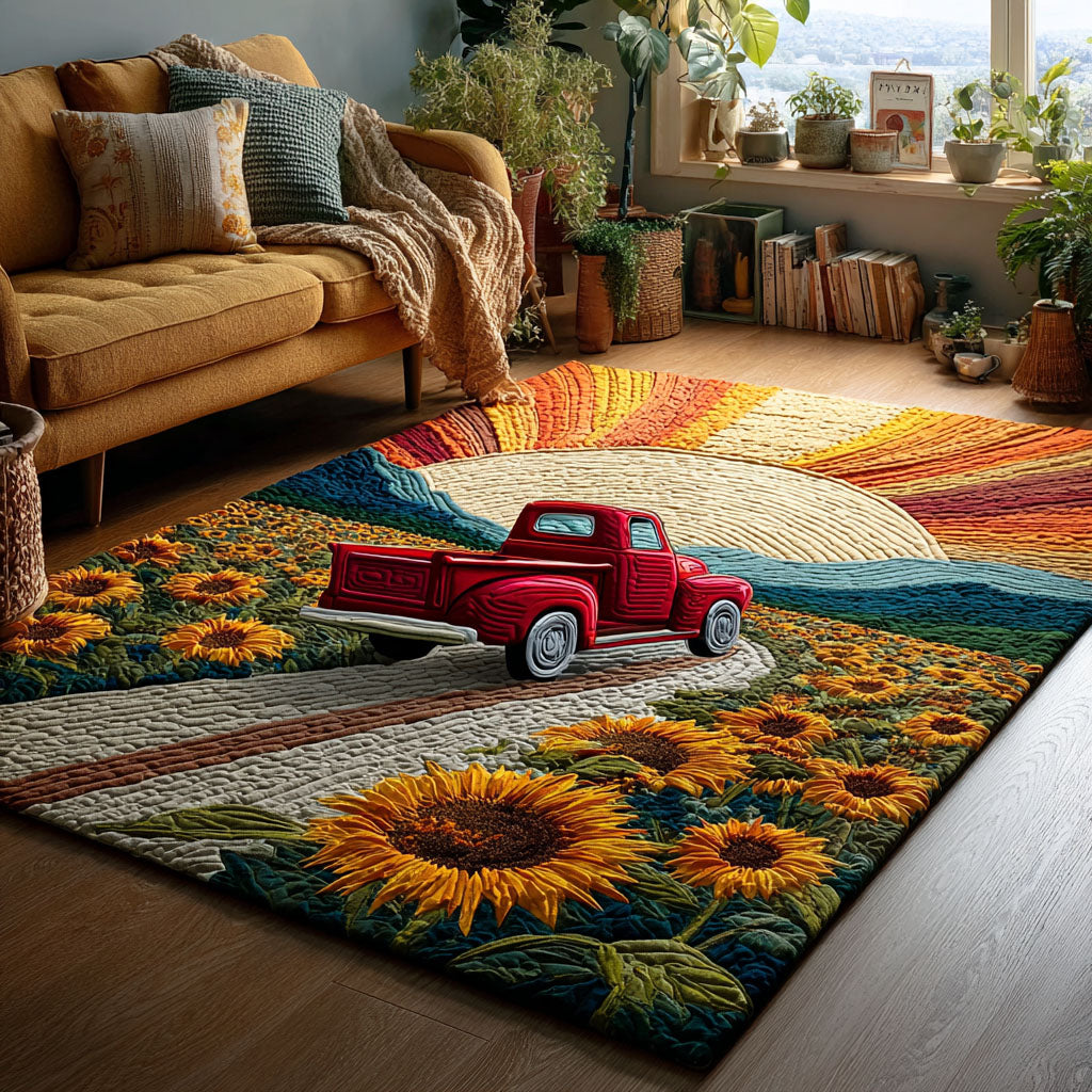 Blooming Countryside Vista Area Rug - Non-Slip Washable 3D Print Rug for Living Room & BedroomTVC2108354