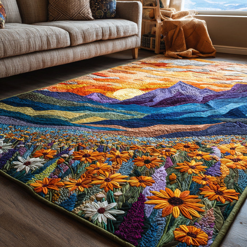 Blooming Horizon Area Rug - Non-Slip Washable 3D Print Rug for Living Room & BedroomTVC2108353