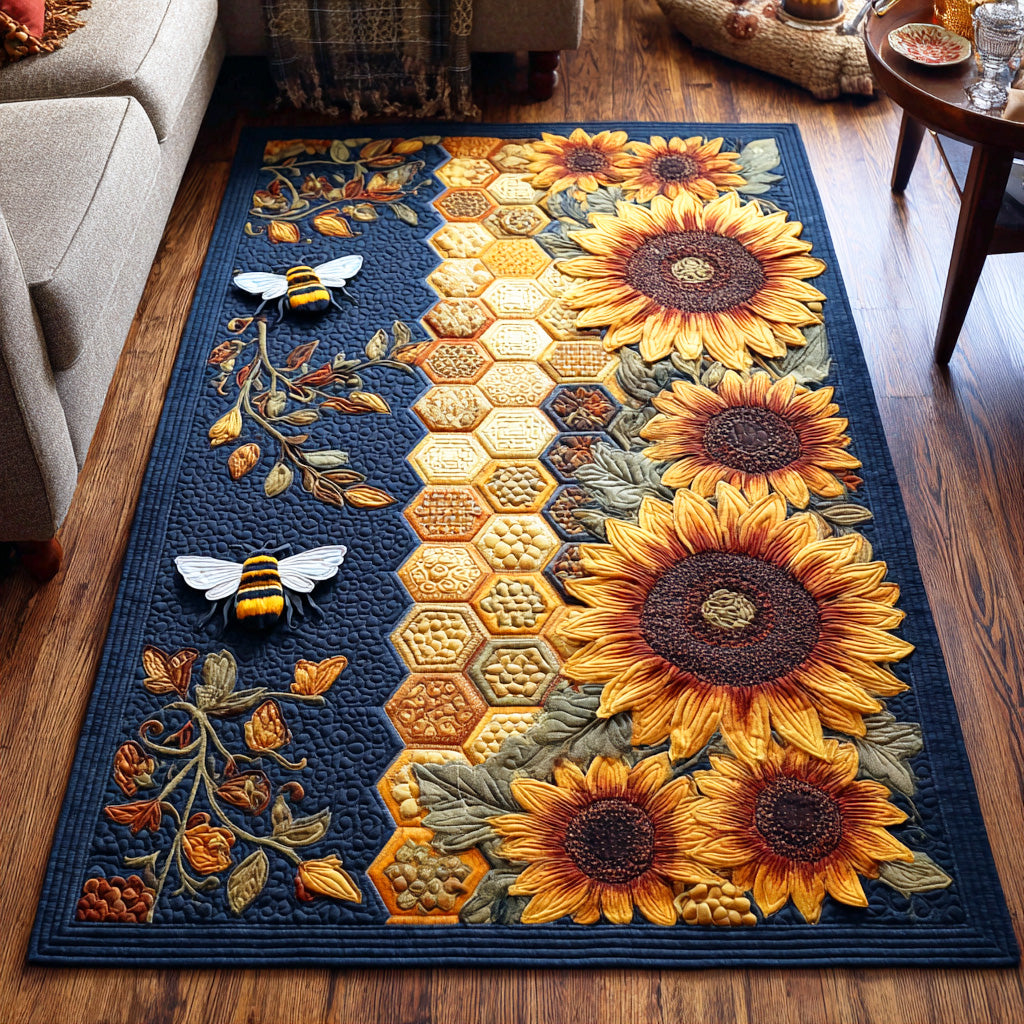 Blossom Bees Area Rug - Non-Slip Washable 3D Print Rug for Living Room & BedroomTVC2108353