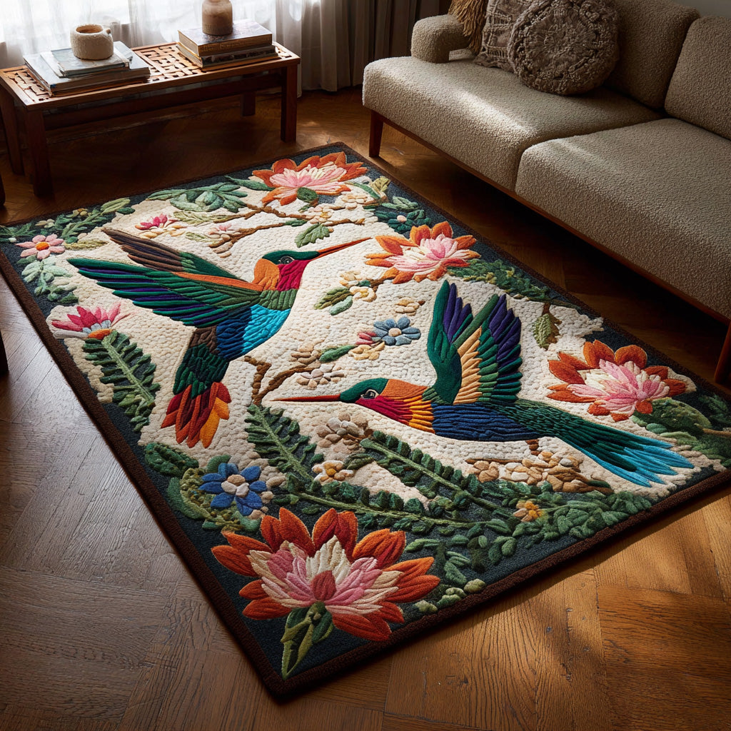 Blossom Hover Area Rug - Non-Slip Washable 3D Print Rug for Living Room & BedroomTVC2108353