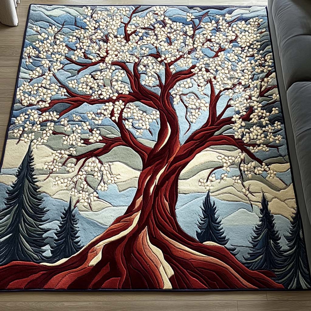 Blossom Spirit Area Rug - Non-Slip Washable 3D Print Rug for Living Room & BedroomTVC2108353