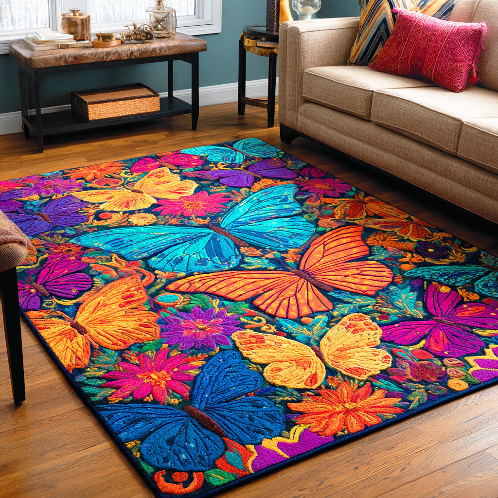 Blossom Wings Area Rug - Non-Slip Washable 3D Print Rug for Living Room & BedroomTVC2108217