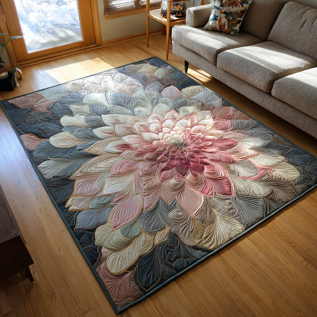 Blush Bloom Area Rug - Non-Slip Washable 3D Print Rug for Living Room & BedroomTVC2108352