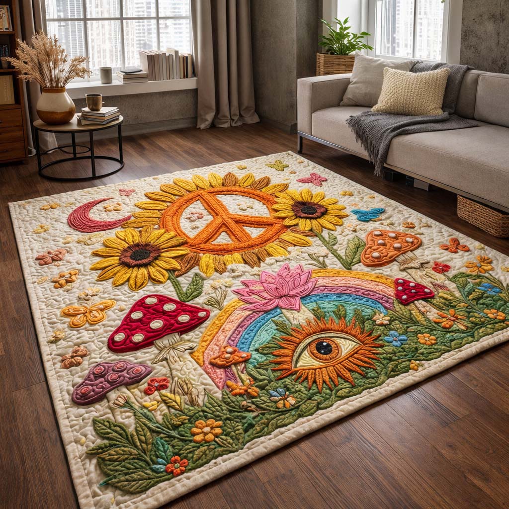 Boho Sunflower Spirit Area Rug - Non-Slip Washable 3D Print Rug for Living Room & BedroomTVC2108429