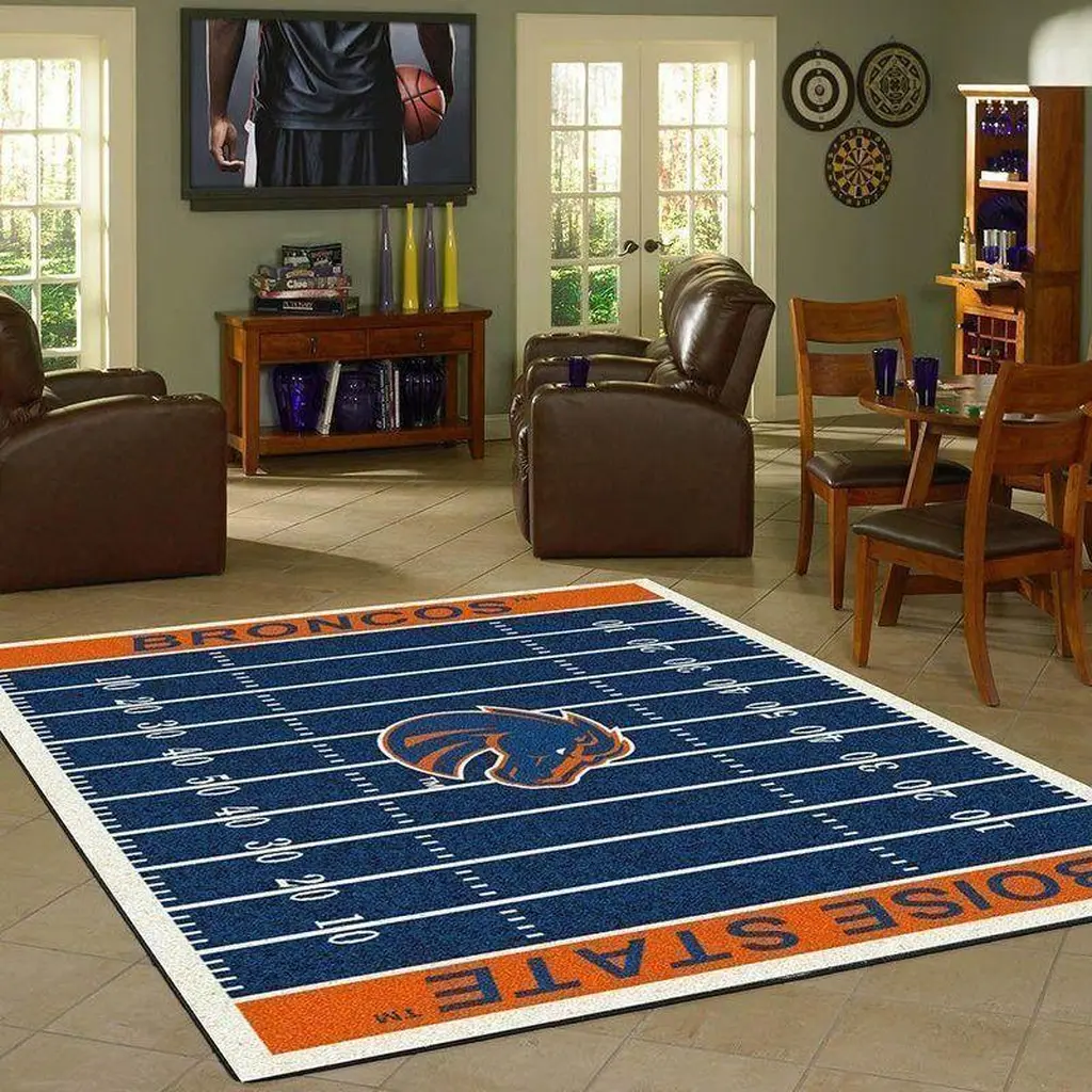 Boise State Broncos Rug - Football Field Area Blue and Orange