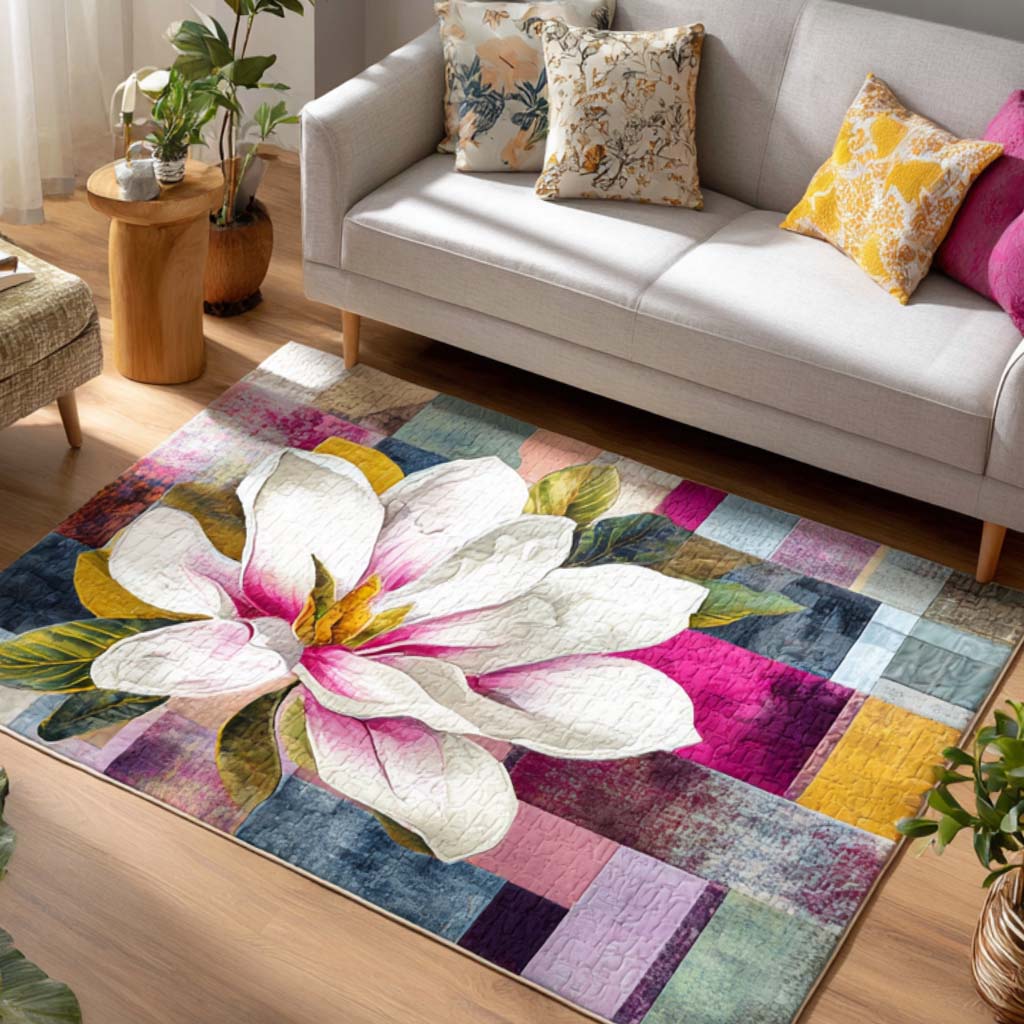 Bold Blossom Area Rug - Non-Slip Washable 3D Print Rug for Living Room & BedroomTVC2108352
