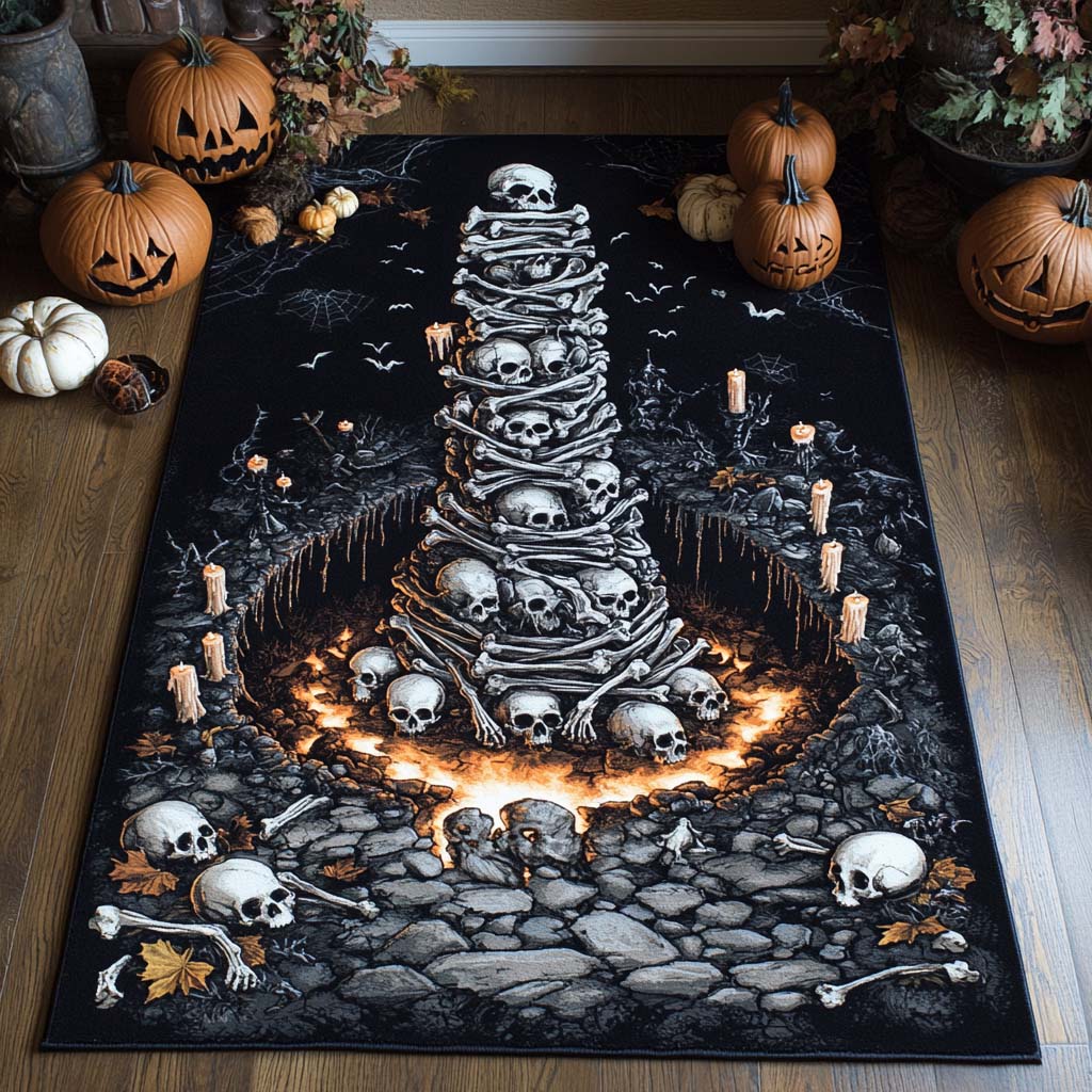 Bone Spire Area Rug - Non-Slip Washable 3D Print Rug for Living Room & BedroomTVC2108352