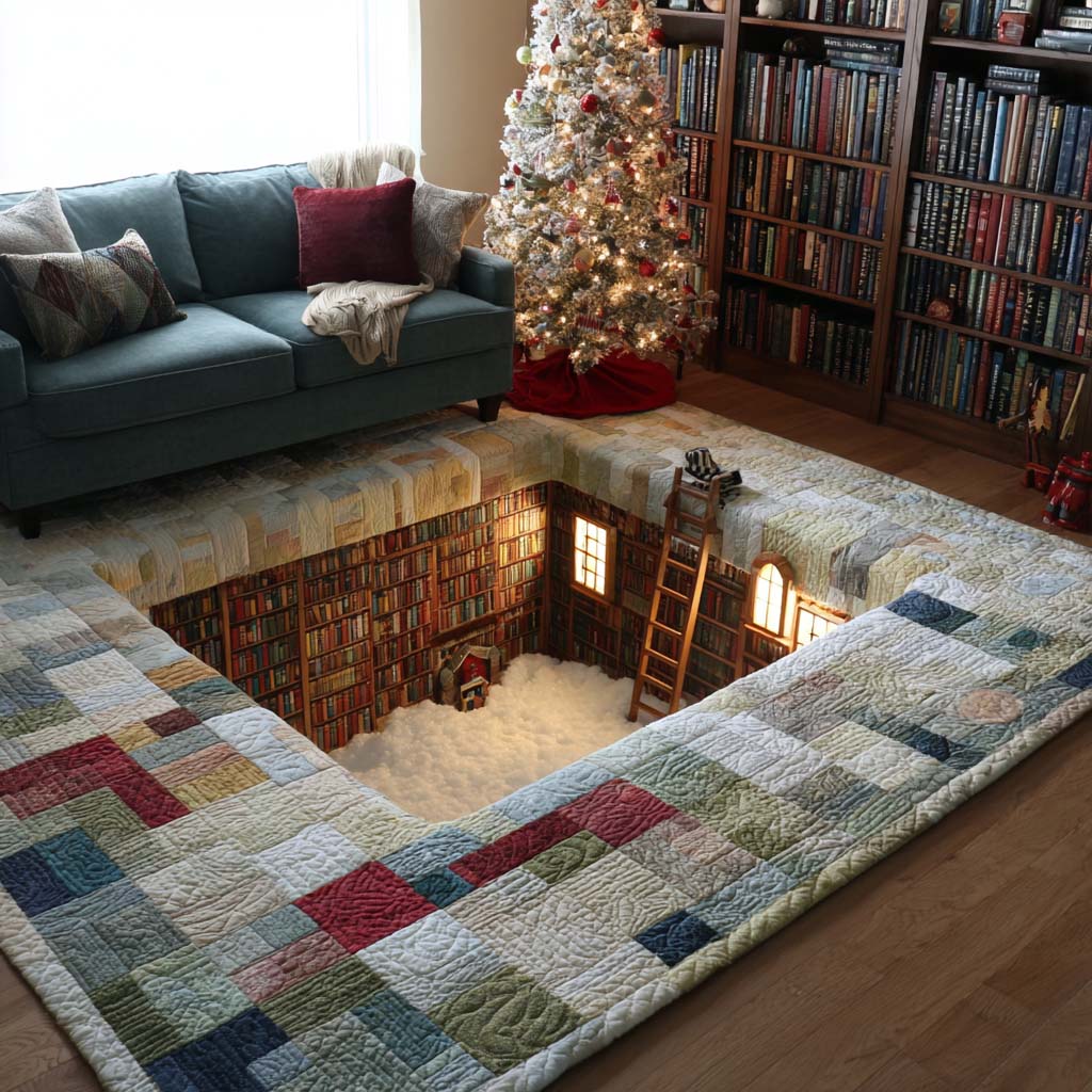 Booklover Christmas Area Rug - Non-Slip Washable 3D Print Rug for Living Room & BedroomTVC2108352