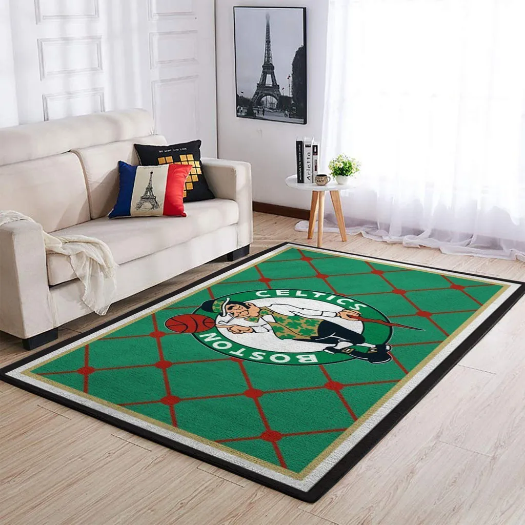 Boston Celtics Rug - Area Perfect for Living Room Decor Green and Red