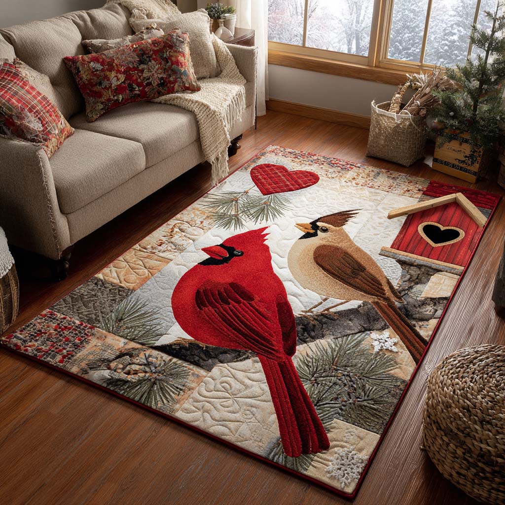 Bright Cardinal Area Rug - Non-Slip Washable 3D Print Rug for Living Room & BedroomTVC2108352
