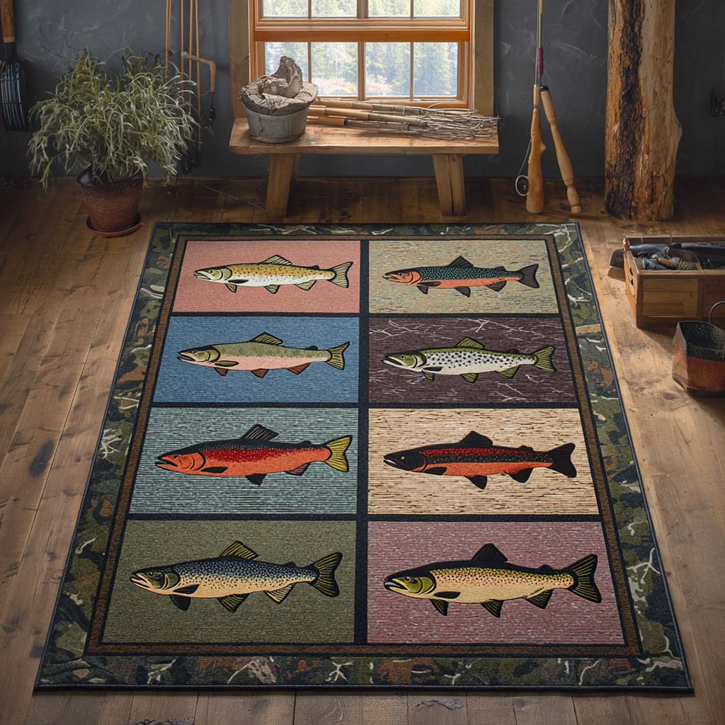 Brookside Jewel Area Rug - Non-Slip Washable 3D Print Rug for Living Room & BedroomTVC2108351