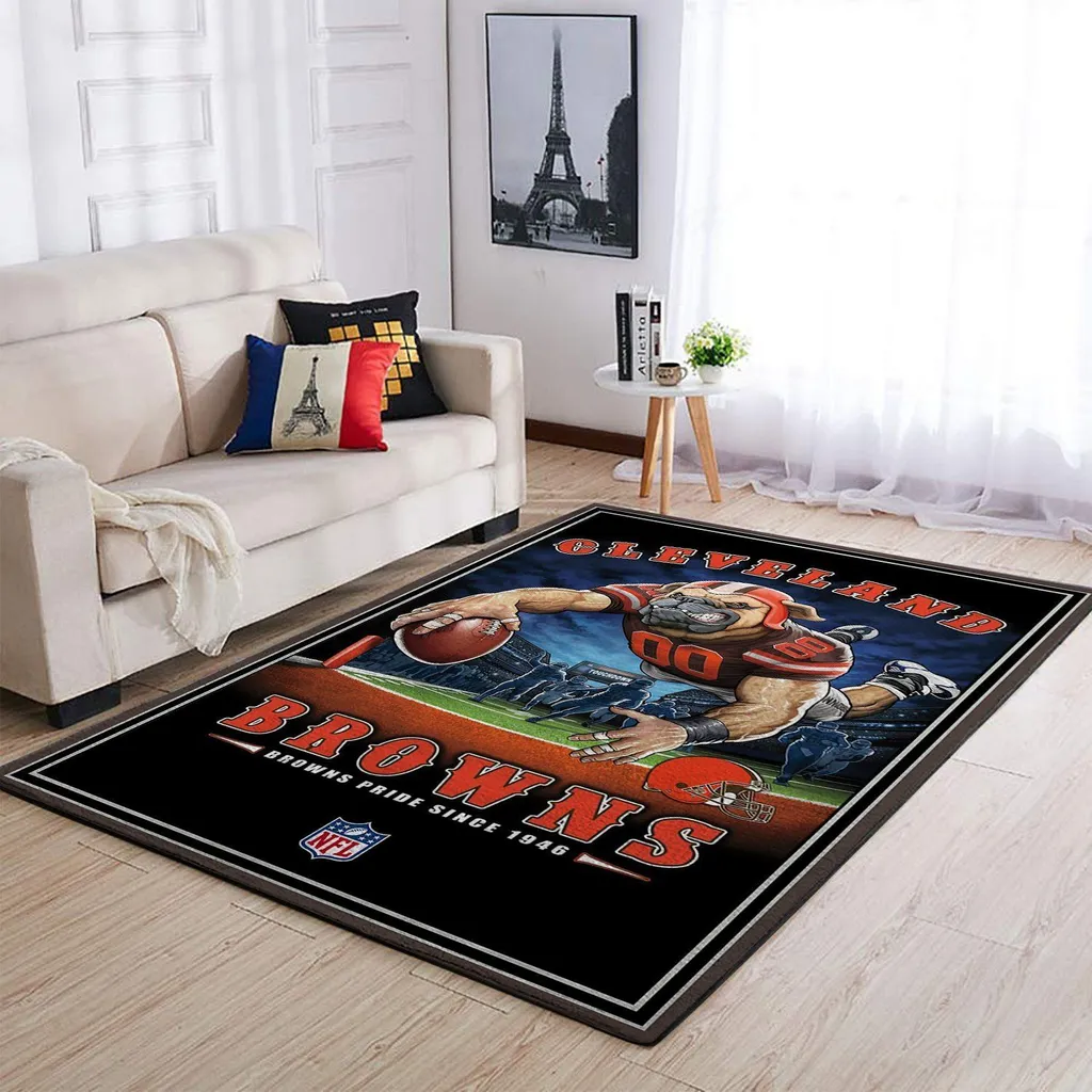 Browns Fan Mat Team Spirit Floor Rug Black and Orange
