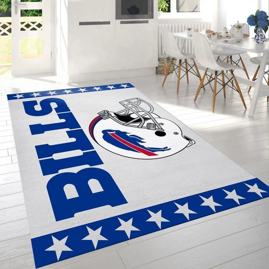 Buffalo Bills Rug - Area for Sports Fans Home Decoration Blue and White