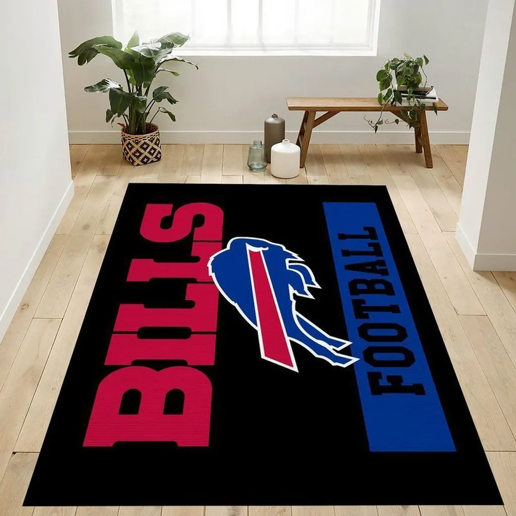 Buffalo Bills Rug - Football Design Perfect for Fans Black and Red