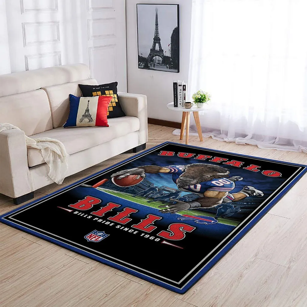 Buffalo Bills Rug - NFL Pride Area Carpet for Fans Black and Blue