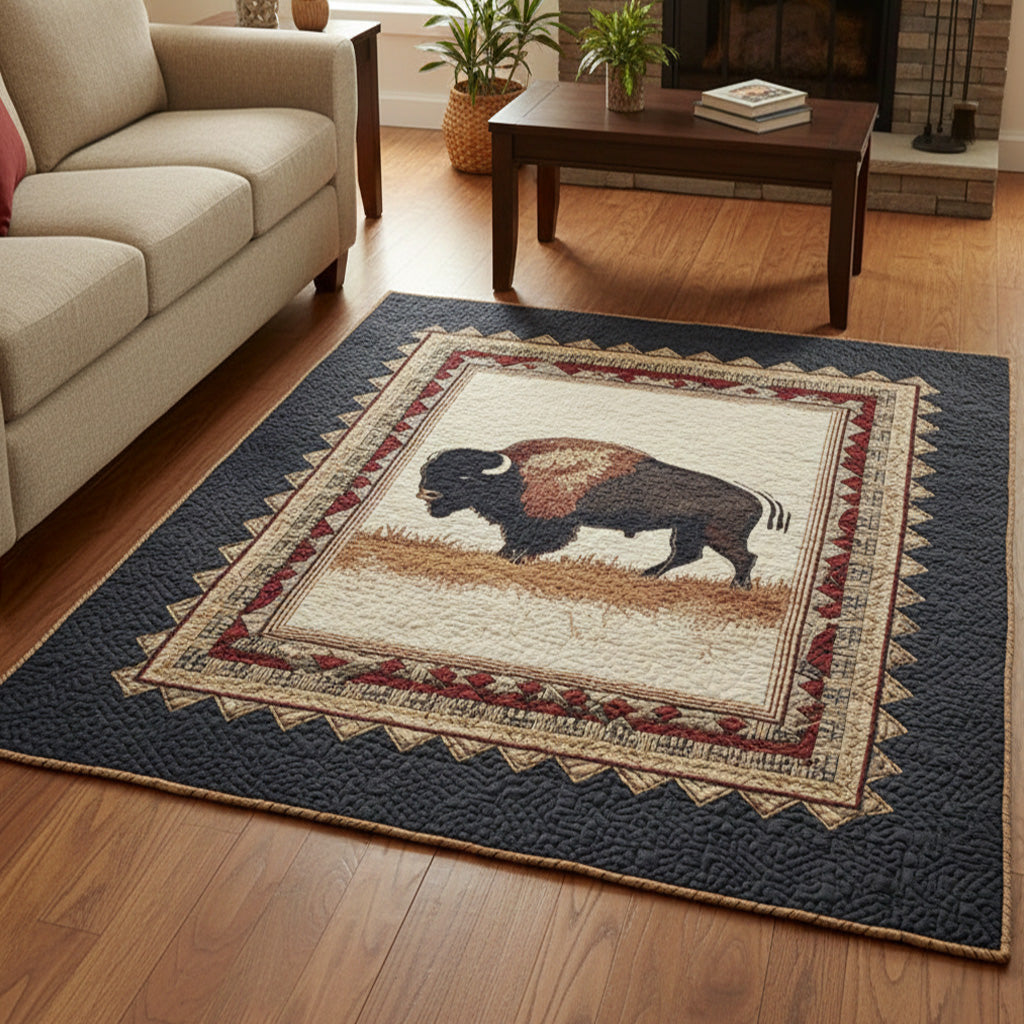 Buffalo Plains Area Rug - Non-Slip Washable 3D Print Rug for Living Room & BedroomTVC2108351