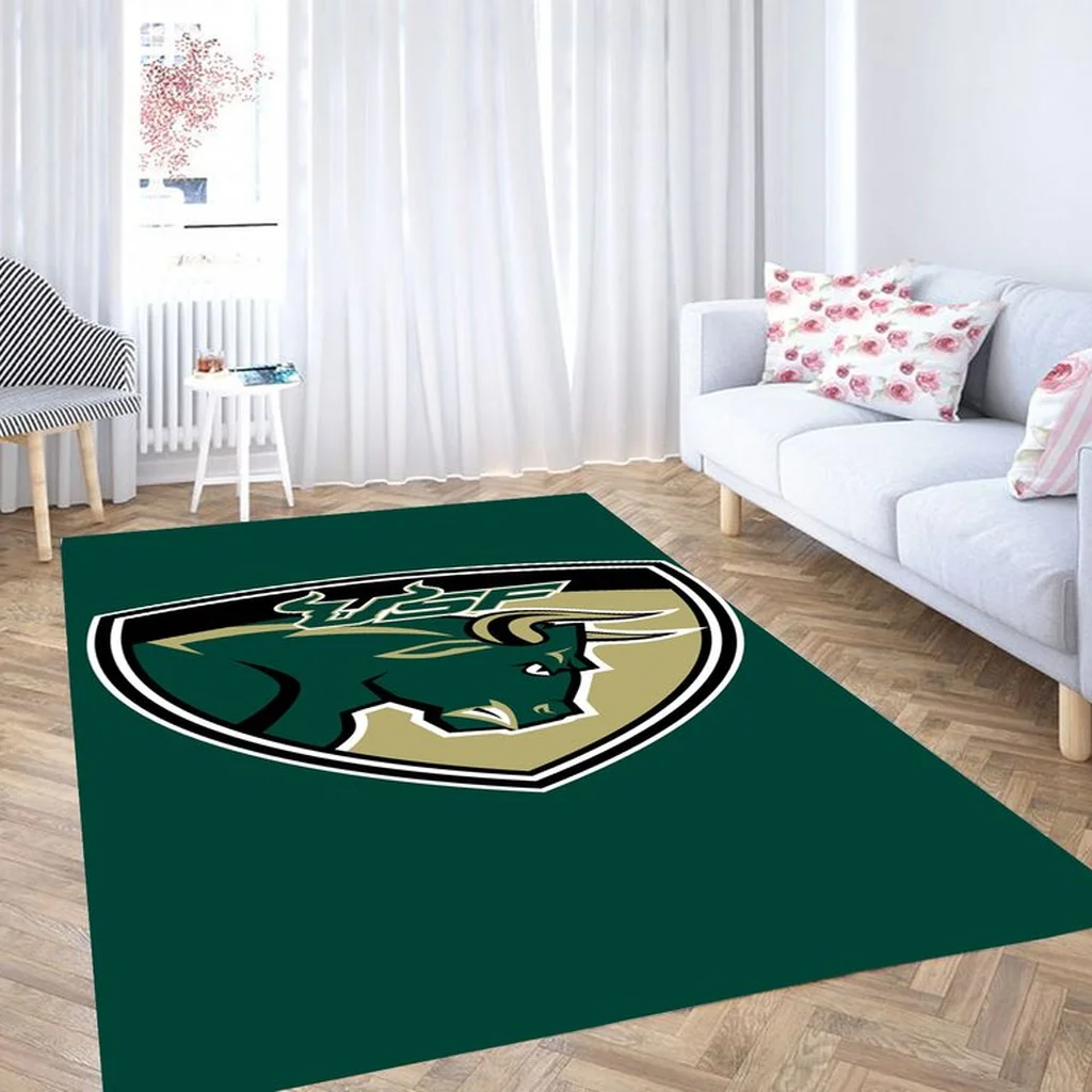 Bull Rug Modern Living Room Decor Contemporary Style Beige and Green