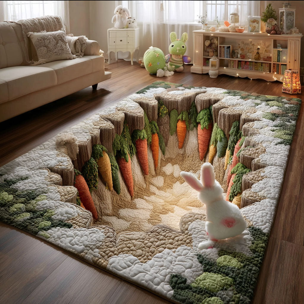 Bunny Adventure Garden Area Rug - Non-Slip Washable 3D Print Rug for Living Room & BedroomTVC2108351