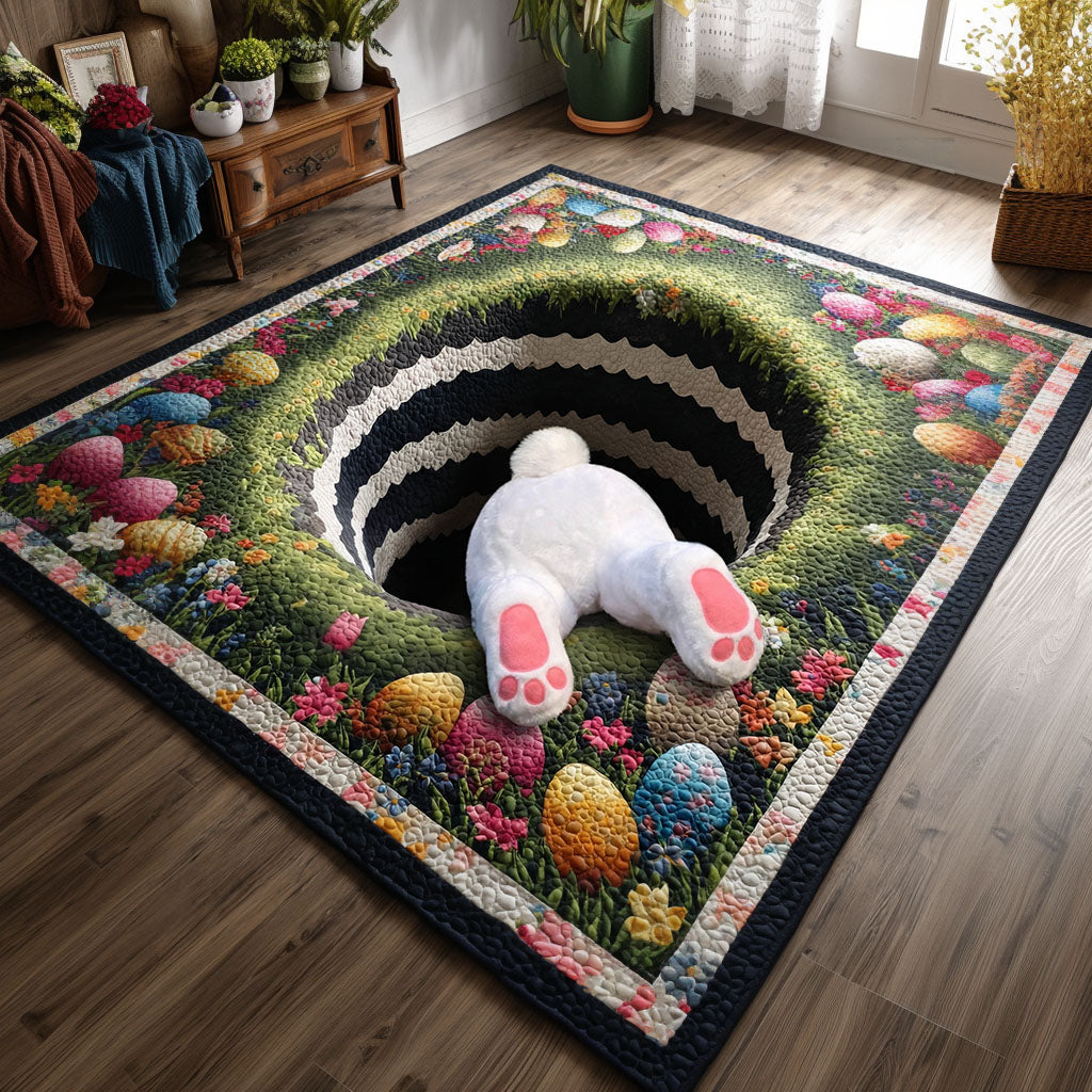 Bunny Burrow Escape Area Rug - Non-Slip Washable 3D Print Rug for Living Room & BedroomTVC2108351