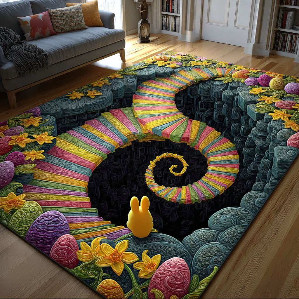 Bunny Hop Mosaic Area Rug - Non-Slip Washable 3D Print Rug for Living Room & BedroomTVC2108351