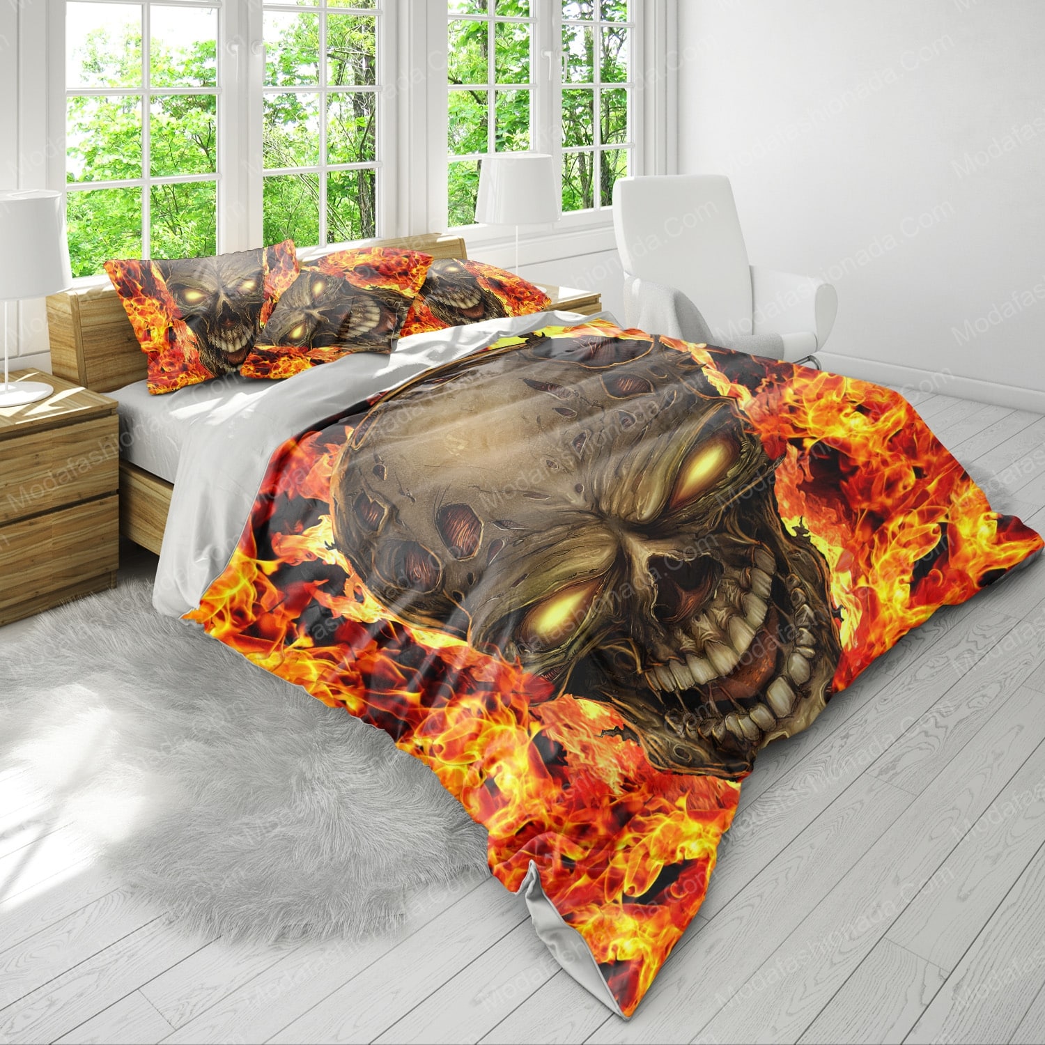 Burning Skull Halloween Bedding Sets