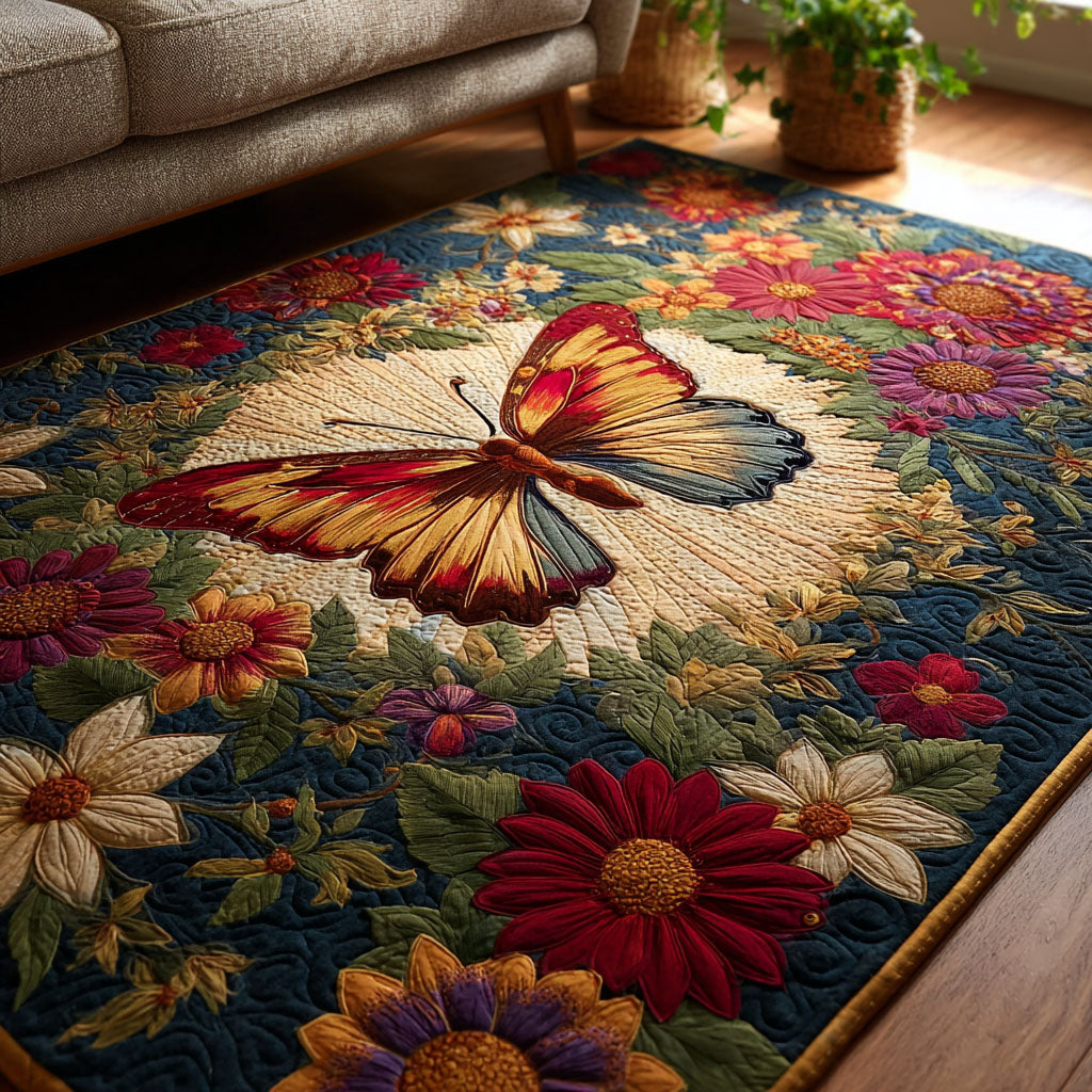 Butterfly Bloom Area Rug - Non-Slip Washable 3D Print Rug for Living Room & BedroomTVC2108217