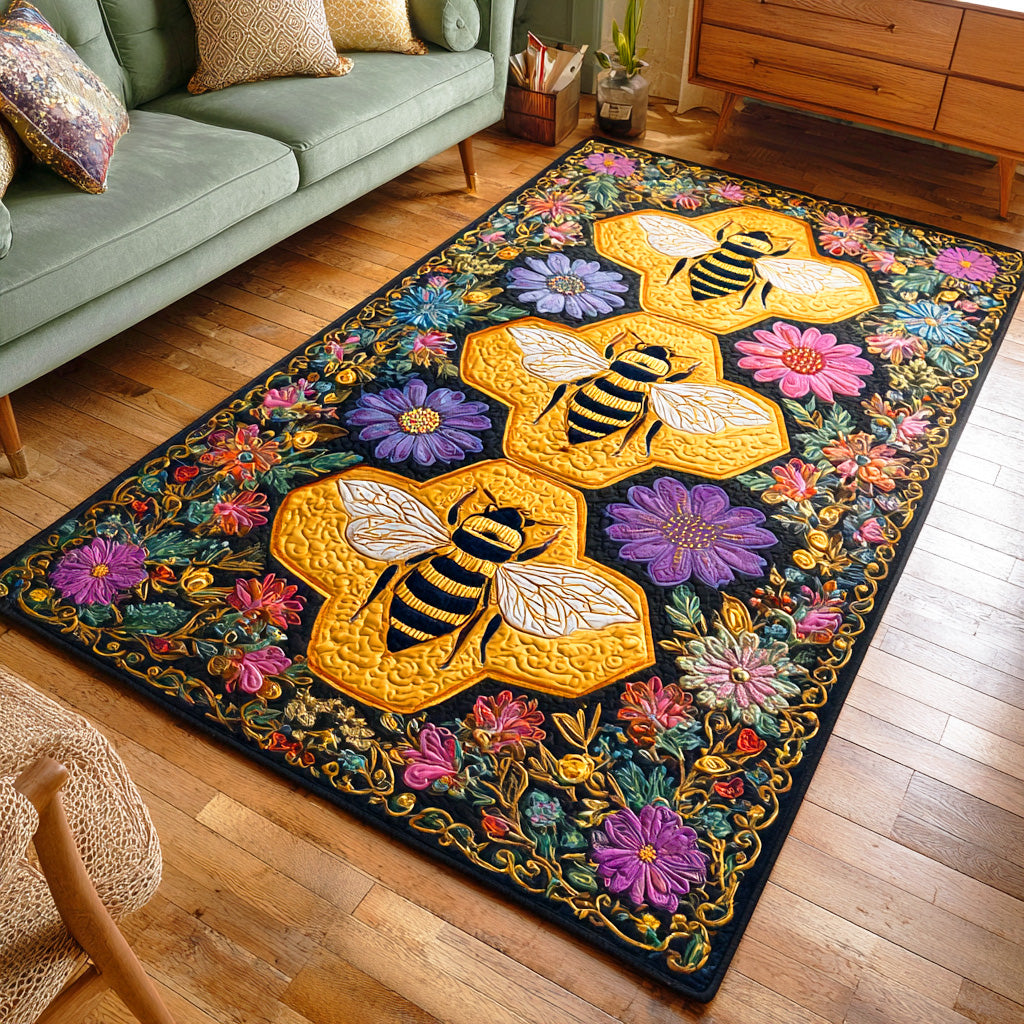 Buzzing Harmony Area Rug - Non-Slip Washable 3D Print Rug for Living Room & BedroomTVC2108350