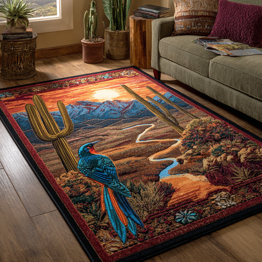 Cactus Trail Area Rug - Non-Slip Washable 3D Print Rug for Living Room & BedroomTVC2108350