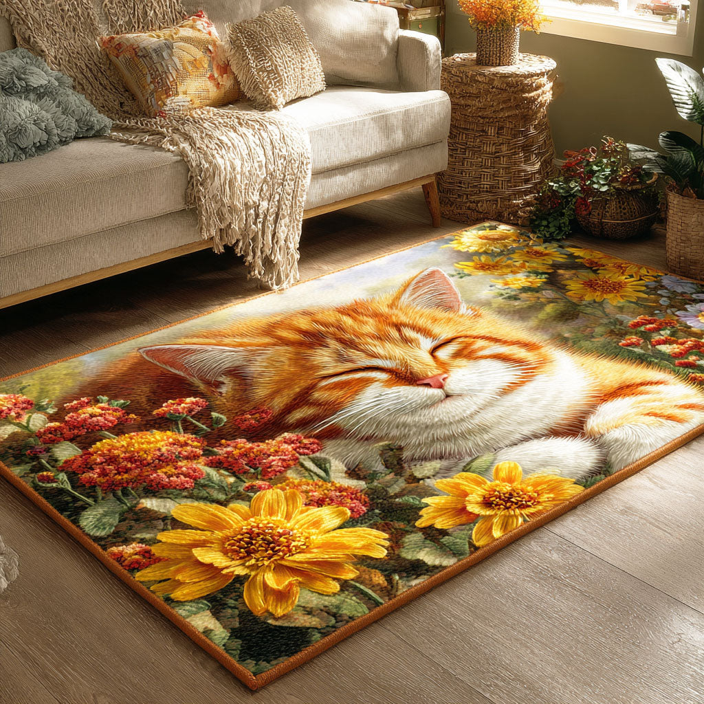 Calm Cat Rest Area Rug - Non-Slip Washable 3D Print Rug for Living Room & BedroomTVC2108350