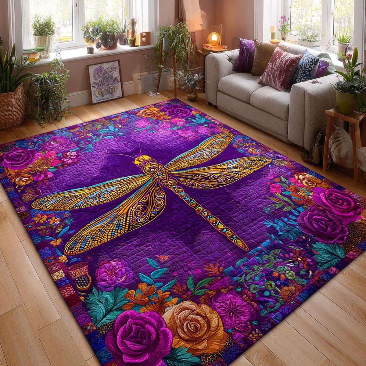 Calm Wings Area Rug - Non-Slip Washable 3D Print Rug for Living Room & BedroomTVC2108350