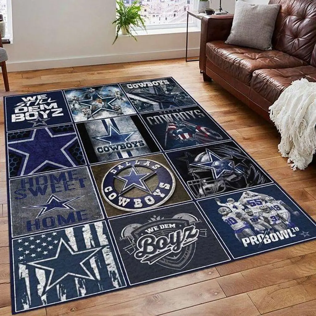 Camo Giants Rug Perfect for Living Room and Bedroom Decor Blue and White