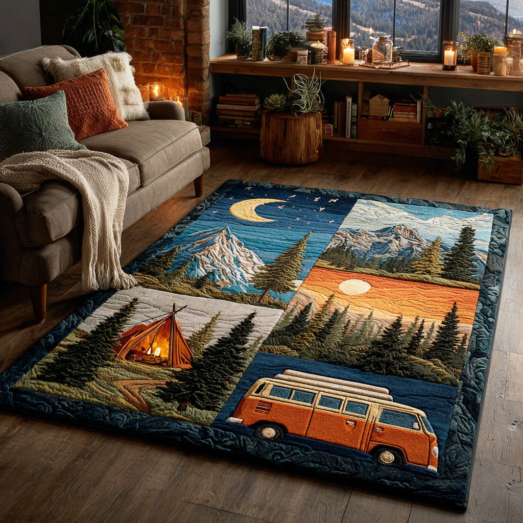 Camp Bliss Area Rug - Non-Slip Washable 3D Print Rug for Living Room & BedroomTVC2108216