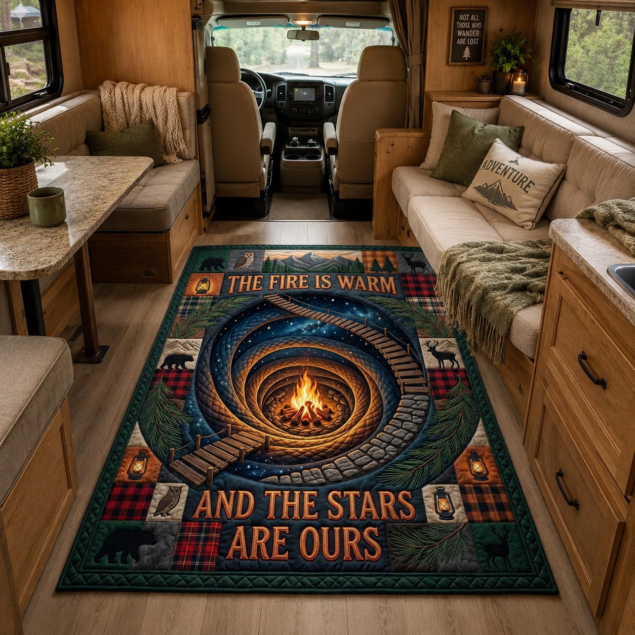 Camp Vibes Area Rug - Non-Slip Washable 3D Print Rug for Living Room & BedroomTVC2108426