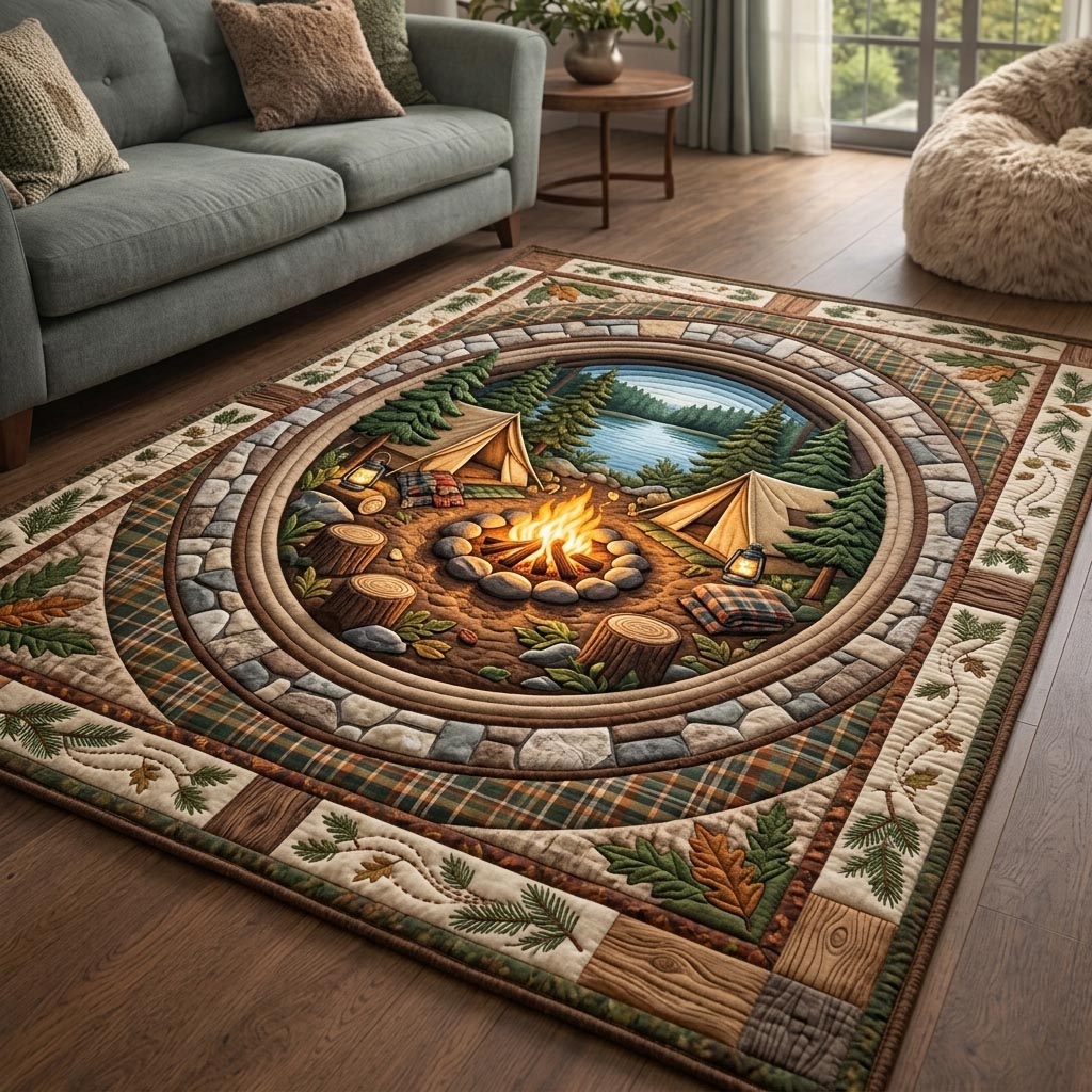Camper Life Area Rug - Non-Slip Washable 3D Print Rug for Living Room & Bedroom (DesignTVC2108208