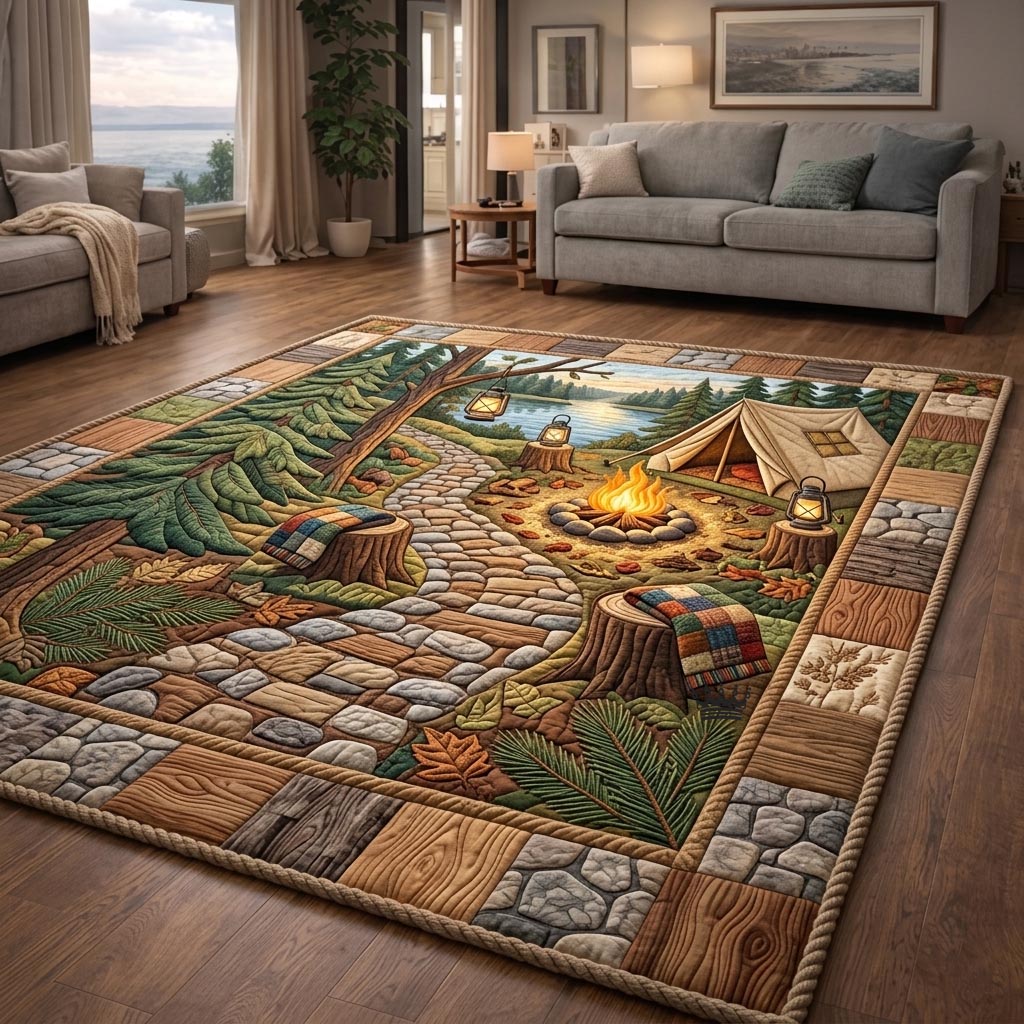 Camper Life Area Rug - Non-Slip Washable 3D Print Rug for Living Room & BedroomTVC2108239