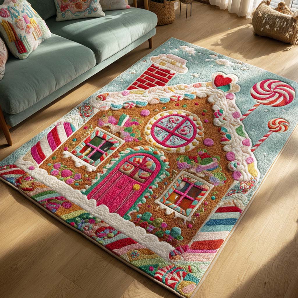 Candy House Area Rug - Non-Slip Washable 3D Print Rug for Living Room & BedroomTVC2108349