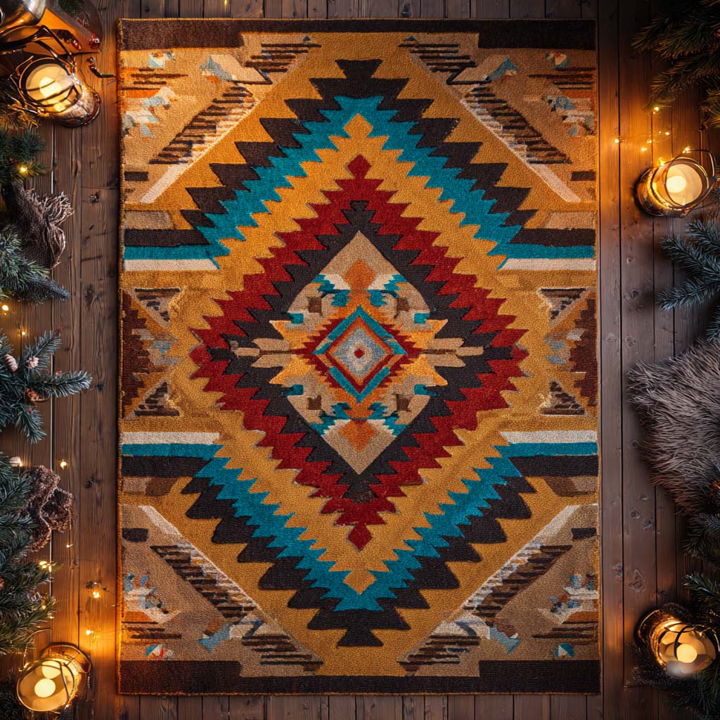 Canyon Sunrise Chevron Area Rug - Non-Slip Washable 3D Print Rug for Living Room & BedroomTVC2108349