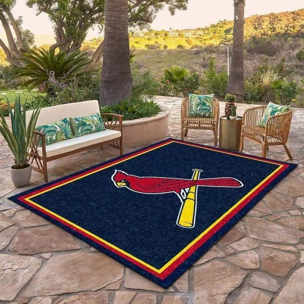 Cardinal Rug Durable Indoor and Outdoor Floor Mat Black and Red