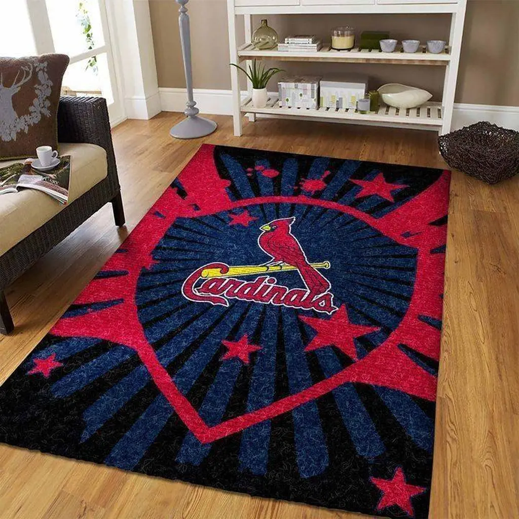Cardinals Area Rug for Living Room and Bedroom Decor Black and Red