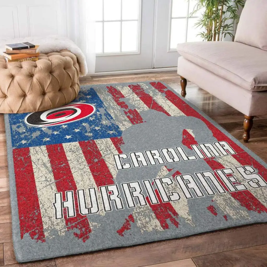 Carolina Hurricanes Rug - Vintage Design for Fans Red and Gray
