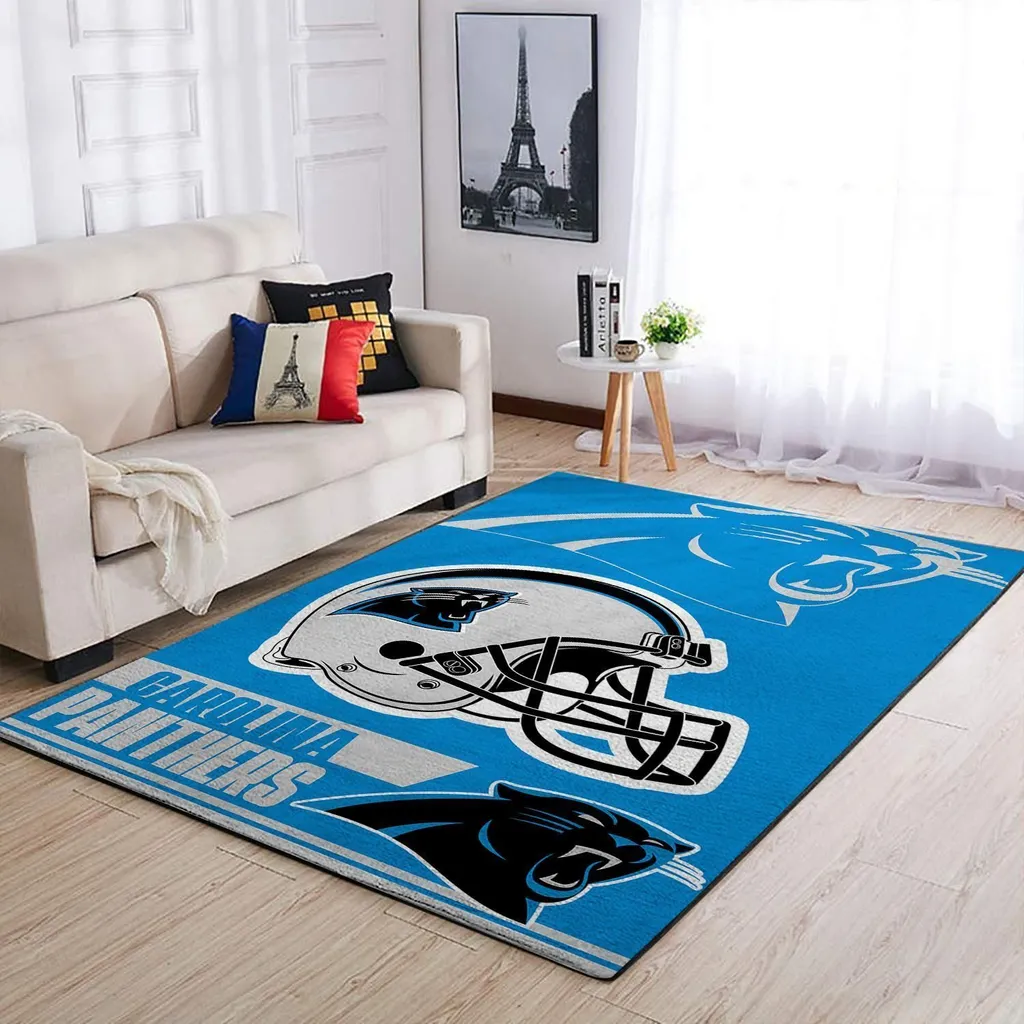 Carolina Panthers Rug - Helmet Area for Fans Black and Blue