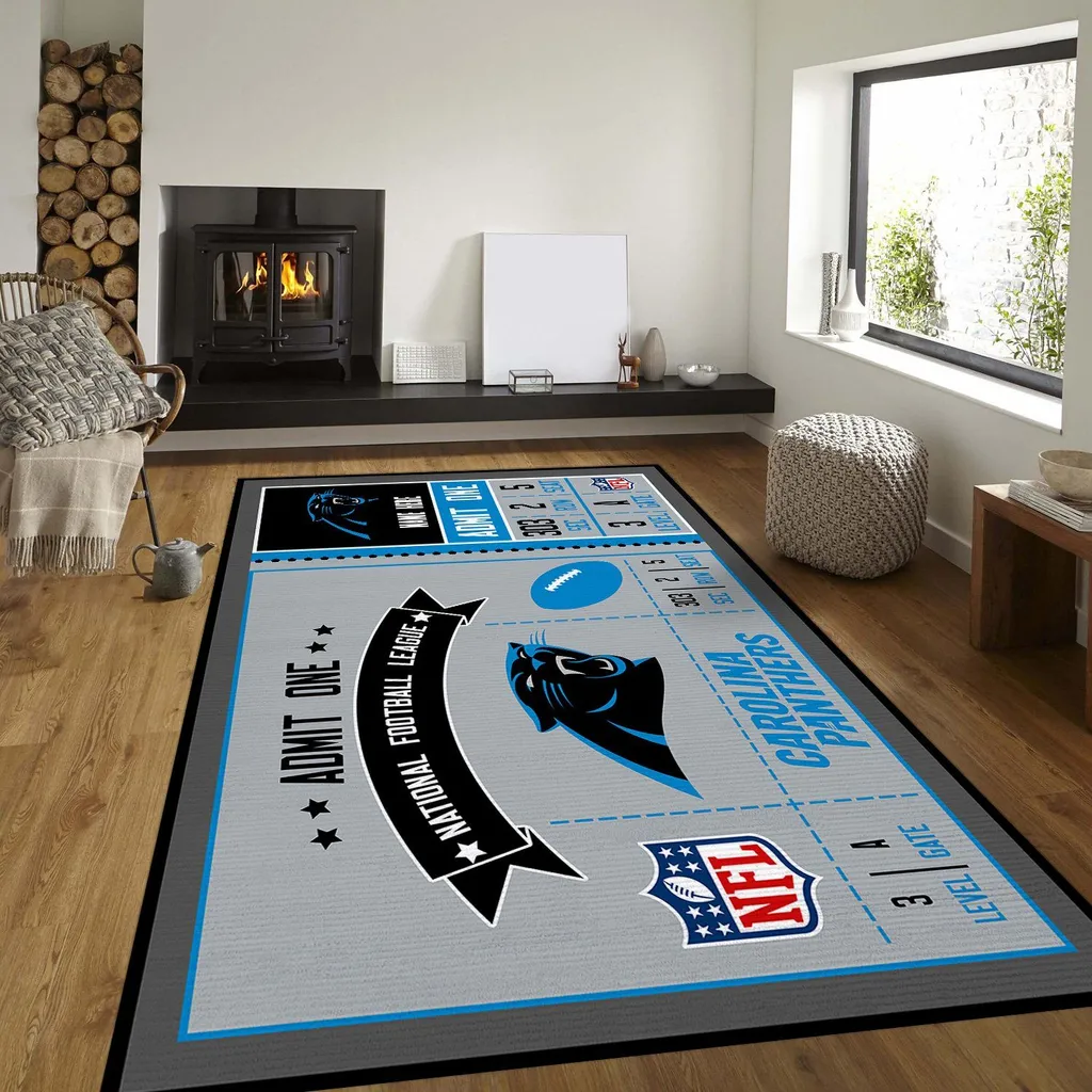 Carolina Panthers Rug - NFL Ticket Area for Fans Blue and Gray