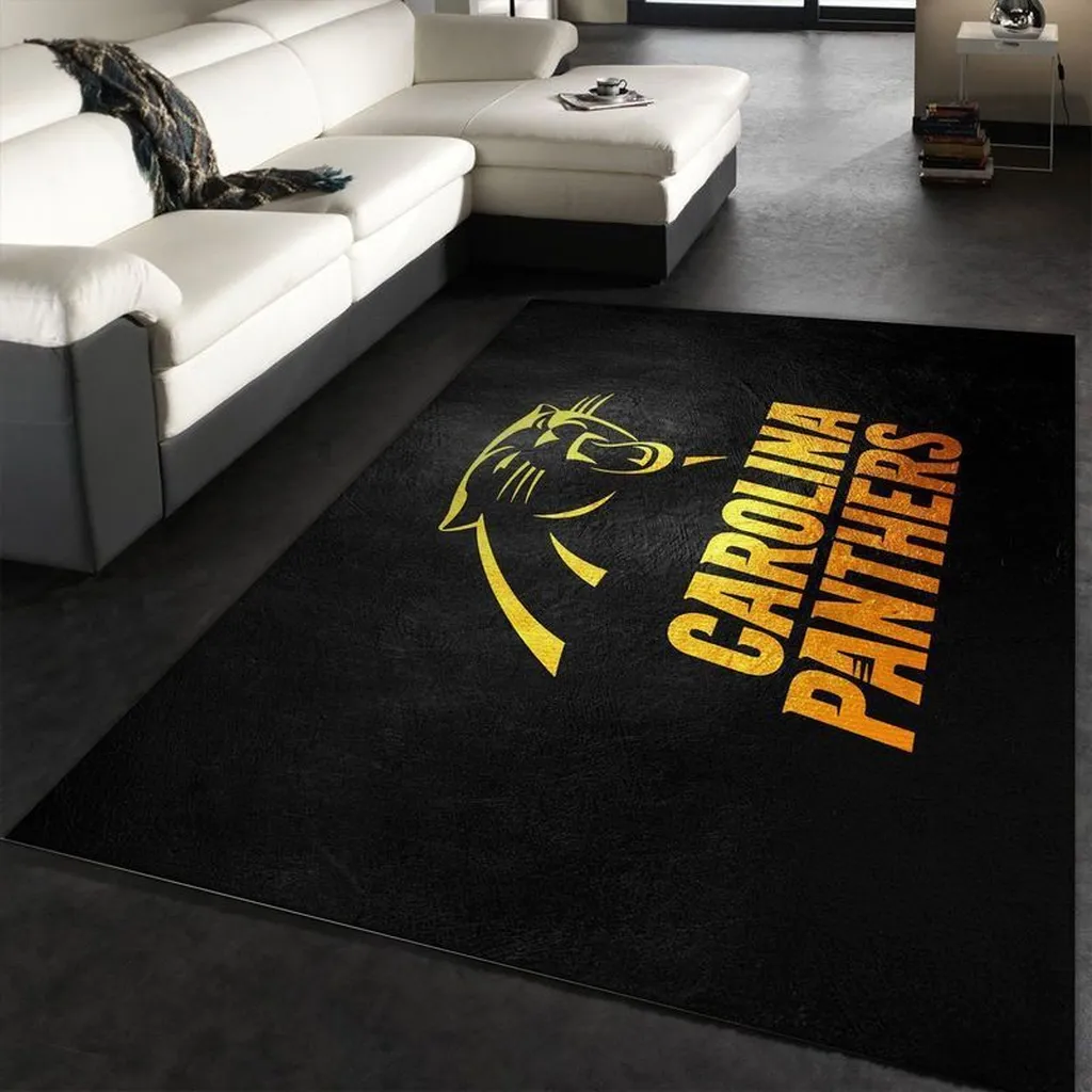 Carolina Panthers Rug - Perfect for Living Room Decor Black and Yellow