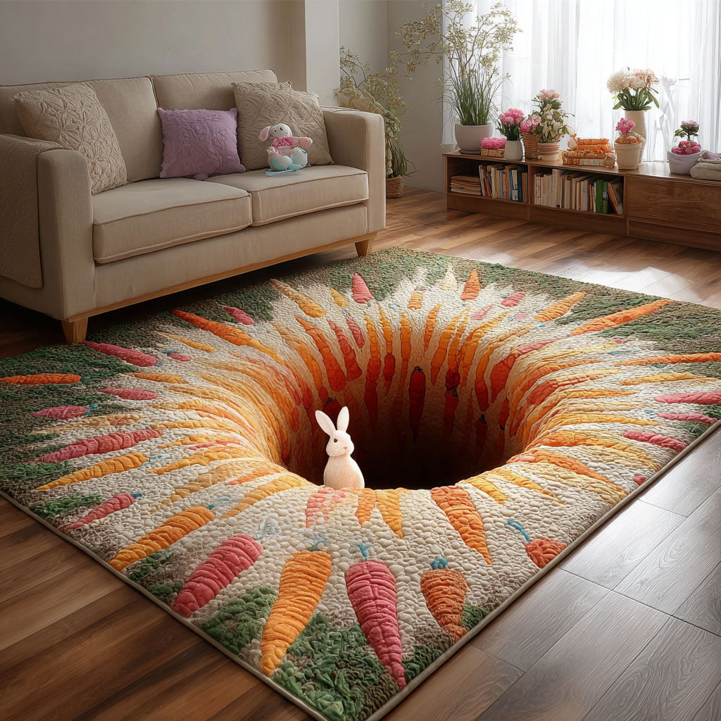 Carrot Garden Wonderland Area Rug - Non-Slip Washable 3D Print Rug for Living Room & BedroomTVC2108349