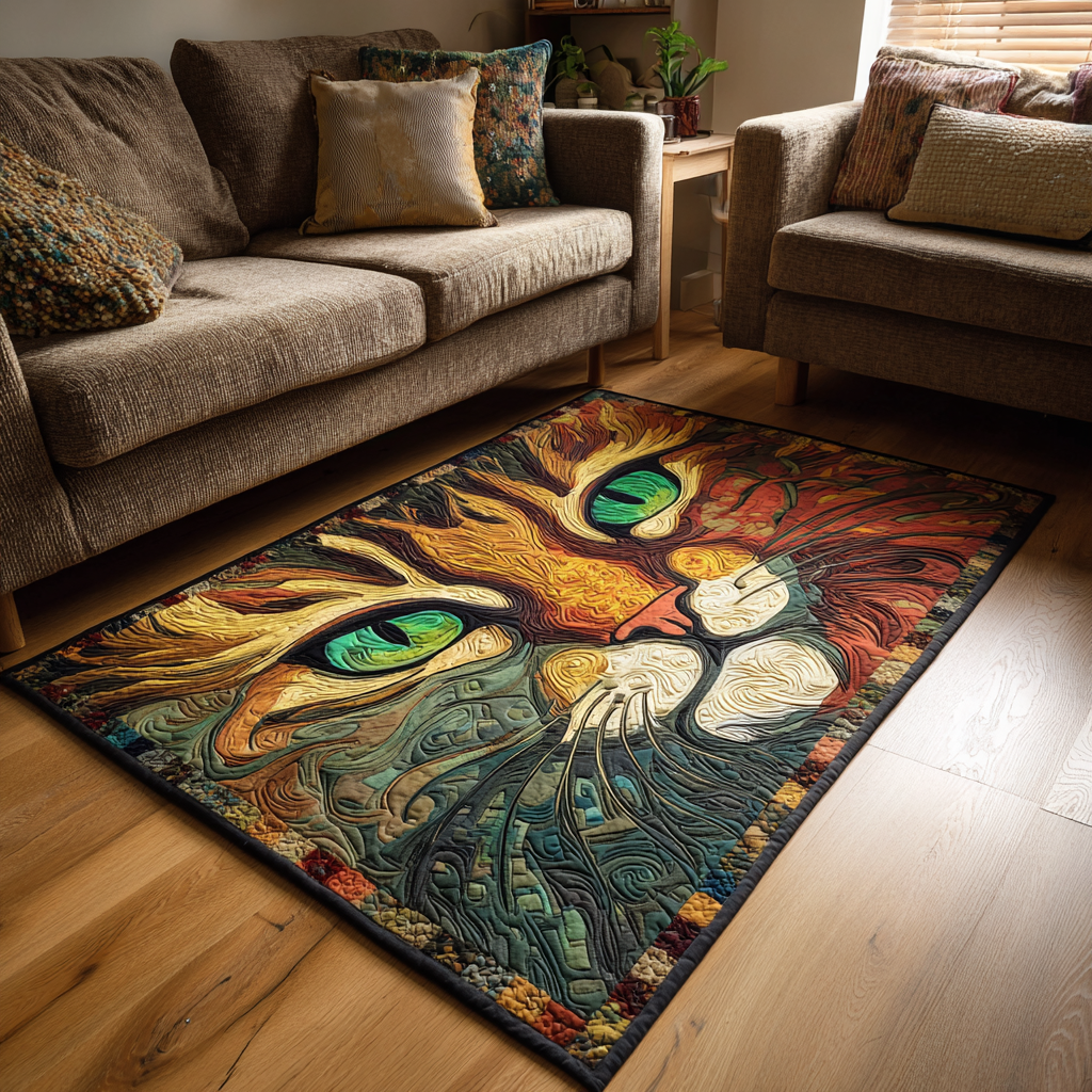 Cat Flame Area Rug - Non-Slip Washable 3D Print Rug for Living Room & BedroomTVC2108348