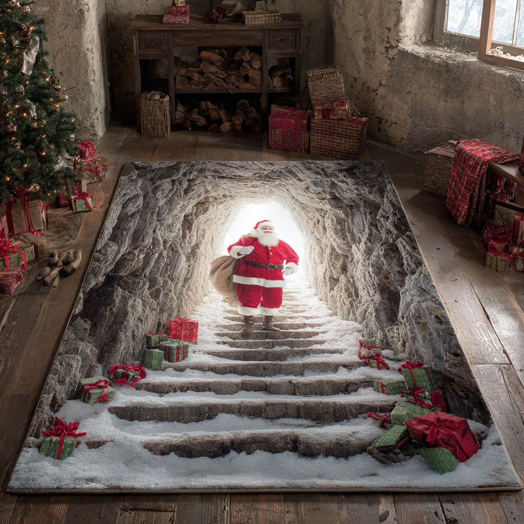 Cave Santa Claus Christmas Area Rug - Non-Slip Washable 3D Print Rug for Living Room & BedroomTVC2108348