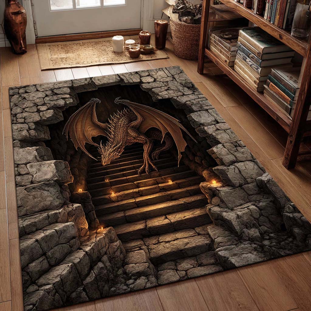 Cave Sentinel Area Rug - Non-Slip Washable 3D Print Rug for Living Room & BedroomTVC2108348