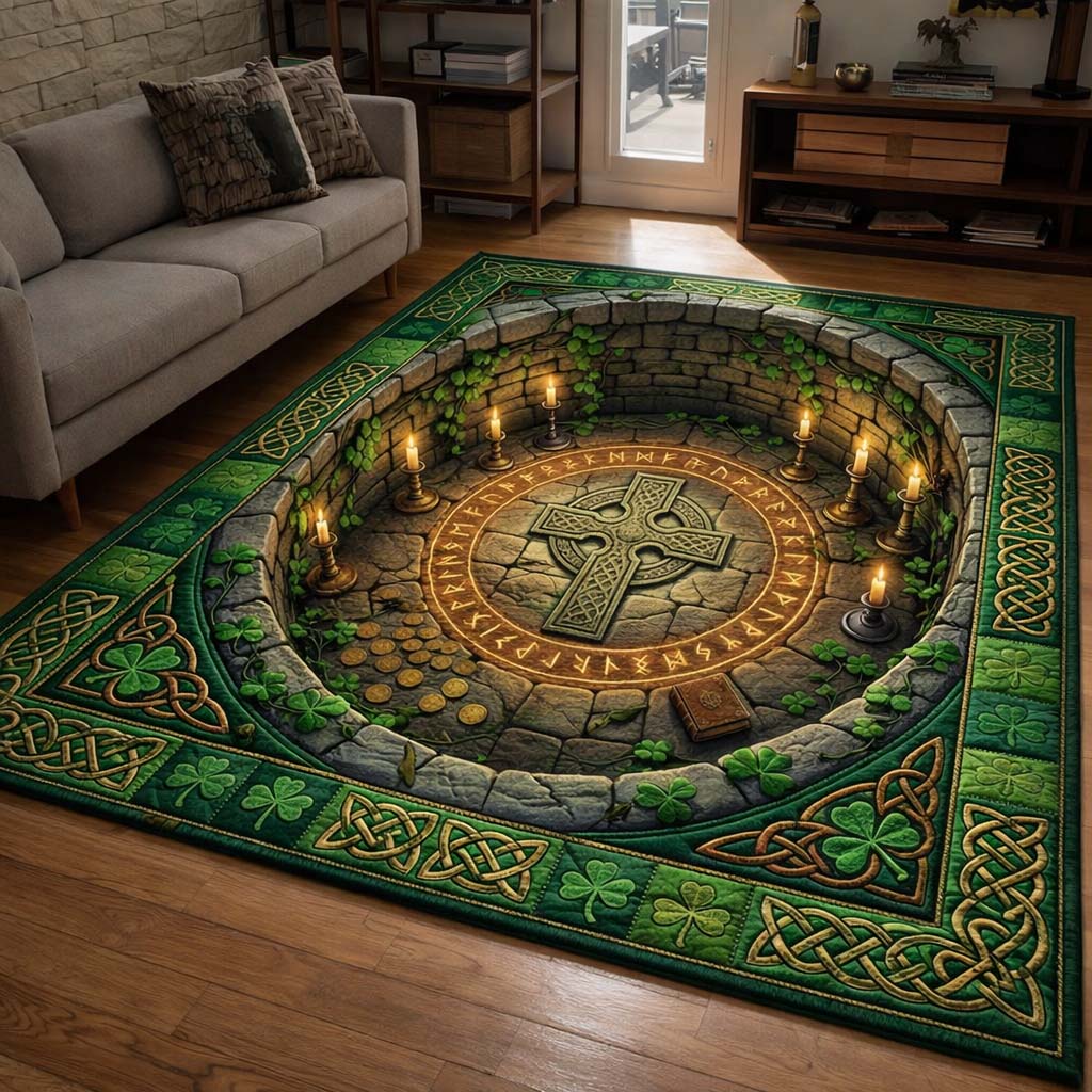 Celtic Chamber Area Rug - Non-Slip Washable 3D Print Rug for Living Room & BedroomTVC2108424